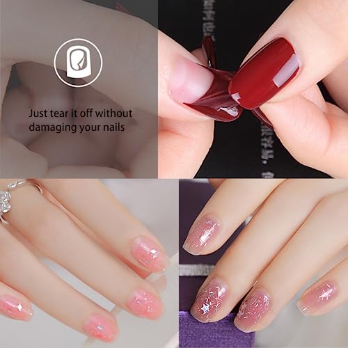 Glitter Nail Polish Nail Varnish - 4PCS Glitter Pink Nail Polish Nude Nail Varnish - Quick Drying & Long Lasting Holographic Nail Polish - Water