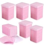 Nail Remover Wipes Soft Pads Pink, 1200 Pcs Lint-Free Nail Wipes, Non-Woven Cleaning Gel Nail Wipes, for Eyelash Glue Bottle and Acrylic Nail Art