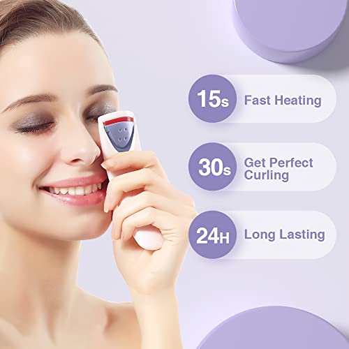 TOUCHBeauty Electric Eyelash Curler, Heated Eyelash Curler with Smart Silicone Heating Pads AG-2003B (Purple)