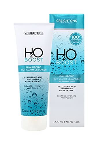 Creightons H2O Boost Hyaluronic Hot Cloth Cleanser (200ml) - Cleanse, Hydrate & Polish. With Hyaluronic Acid & Marine Algae Extract. Evens Skin T