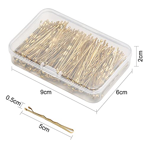 Bobby Pins, 150PCS Hair Pins for Women, Blonde Hair Grips for Wedding Bridal Hair Clips (5cm with Box)