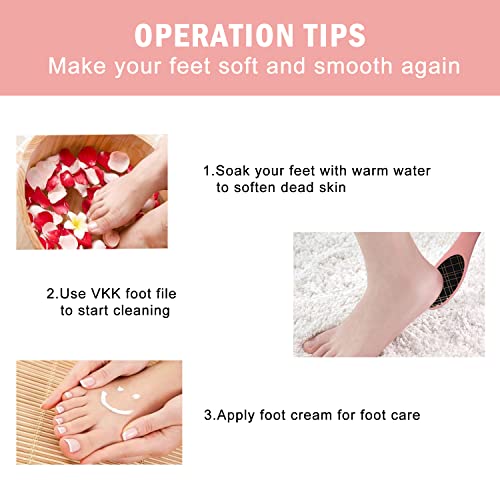 VKK Foot Files with Nail File Set, New Nano Glass Foot Scraper for Feet Hard Skin Callus Remover, Pedicure Sets for Feet (VKK Foot Files Pink)