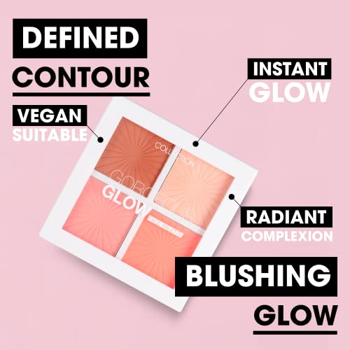 Collection Cosmetics Glow Face Palette, Bronzer, Blusher and Highlighter All in One, 7.2 g