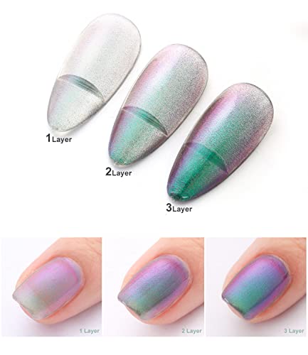 Chameleon Nail Polish Holographic Glitter Nail Polish Shimmer Iridescent Chrome Nail Art Varnish