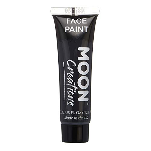 Moon Creations Face & Body Paint Tubes | White | 12ml | Ready to Use Face Paint | No Flake | Cruelty Free, Made in UK | Face Paint for Kids, Adul