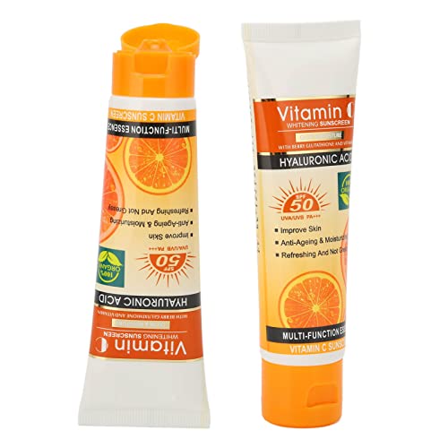 SPF50+++ Vitamin C Sunscreen - Outdoor Refreshing UV Protection Sunscreen Lotion with Abundant Moisturizing Materials for High Temperature Outdoo