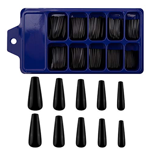 SAVITA 100Pcs Extra Long Press on Nails Acrylic Artificial Fake Nails Coffin Long Ballerina Full Cover False Nails for Nail Art, Nail Salon Suppl