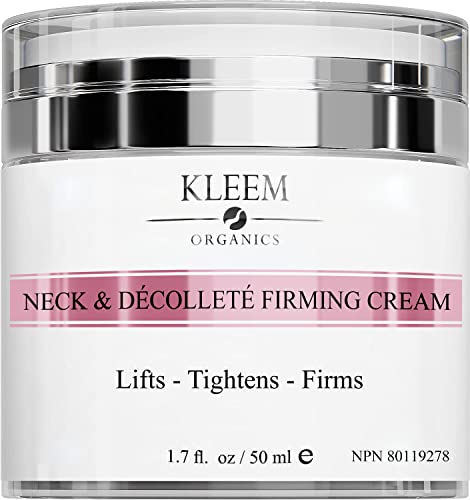 Neck Firming Cream with Peptides & Retinol - Anti Aging Skin Tightening Cream to Reduce Wrinkles, Neck Lines, Age Spots & Sagging Skin - Natural