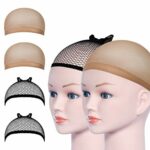 URAQT Wig Caps, 4 Pcs Stretchy Nylon Stocking Wig Cap Ultra Thin, Unisex Wig Cap to Hold Wig in Place for Women Men, Breathable Wig Net Cap for L
