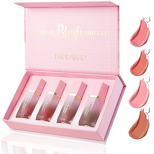 HERBENJOY Cream Blush Soft Blushers For Cheeks Make Up Skin Tint Liquid Blush For Mature Skin,Lightweight Breathable Feel,Dewy Finish Smudge Proo