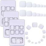 72 Pieces Press on Toenails Fake Toe Nails Matte Short Square False Full Cover Glue On Fake Toe Nails for Women Girls Favors (White)