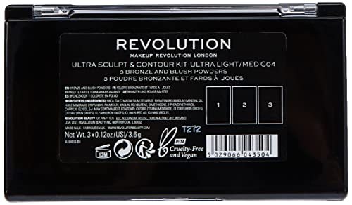 Makeup Revolution Ultra Sculpt and Contour Kit Ultra Light/Med C04, Mixed, 10.8 g (Pack of 1)