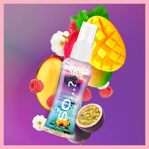 So…? Summer Escapes Womens Gift Set, Body Mist Fragrance Spray (4x50ml)