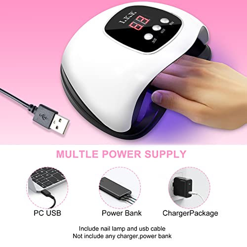 LKE LED UV Lamps for Gel Nails, UV Nail Lamp/Light Professional Faster UV Nail Dryer with 3 Timers, Automatic Sensor, Portable Nail Art Light for