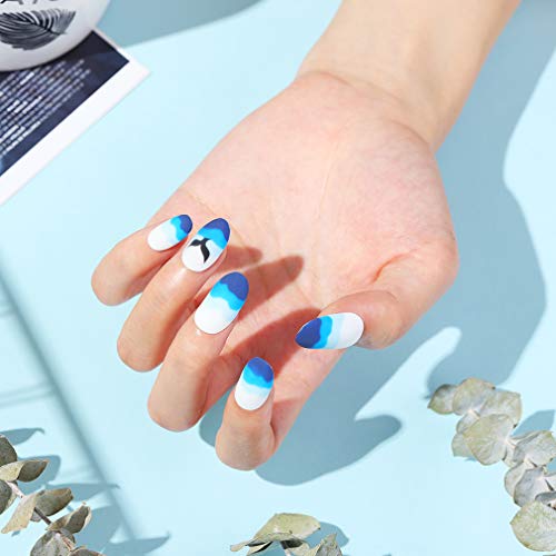 Lagunamoon Gel Nail Polishes, 6 Colors Blue Black White Gel Nail Polish Set Soak Off Long Lasting UV LED Light DIY Manicure Gel Polish Kit Salon