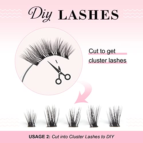Glowingwin Half Lashes with clear band Fake Lashes Cat Eye Lashes Natural Look False Eyelashes 10 Pairs Corner Lashes 3/4 Lashes Handmade Transpa