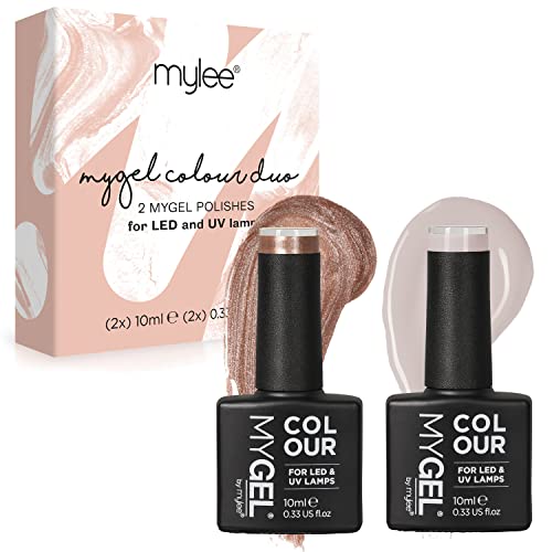 MYGEL by Mylee Gel Nail Polish Duo Colour Set 2x10ml - UV/LED Soak-Off Nail Art Manicure Pedicure for Professional, Salon & Home Use - Long Lasti