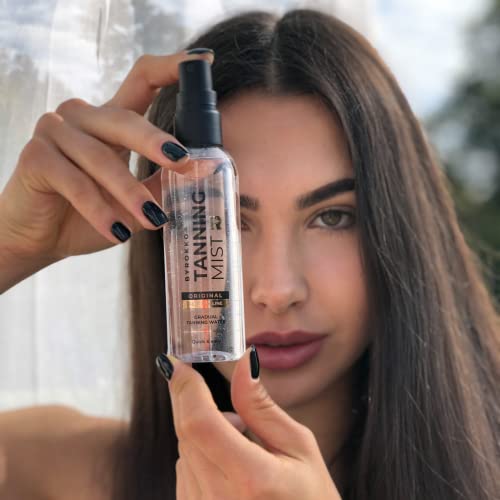 BYROKKO Tanning Face Mist (100 ml), Natural-Looking Facial Tan Accelerator, Gradual Self-Tanning Water Spray with Aloe Vera and Glycerine, Effect