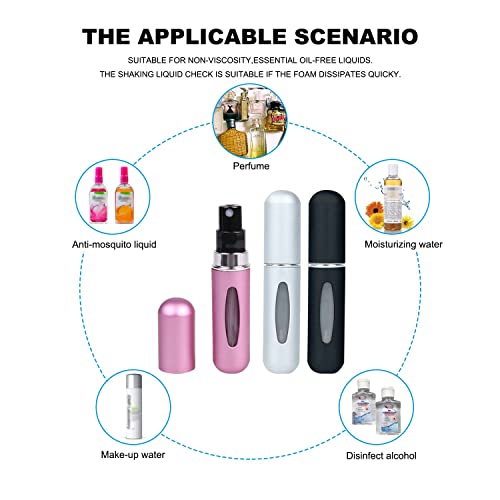 Perfume Atomiser Bottles, Refillable Empty Spray Bottle 5ml Portable Travel Atomizer Bottle for Fragrance Mini Perfumes for Women Fragrance Atomi