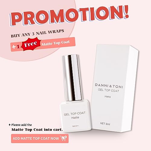 DANNI & TONI 28 Stickers Semi Cured Nail Wraps Soft Self-Adhesive Gel Nail Stickers(Happy-Go-Lucky),Salon-Quality Gel Nail Polish Strips, French