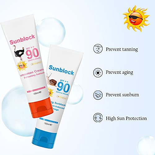 Sunscreen Cream SPF90PA++,Protection Face Cream Disaar Sunblock 90++ Protective Cream Pigmentation 100g (Sunscreen)