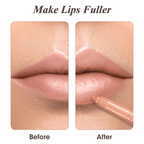 Matte Lip Liner Nude Lipstick Tint Lip Gloss Stain Long Lasting Waterproof Non Stick Cup Lipstick Liner Not Fade High Pigmented Makeup Soft Cream