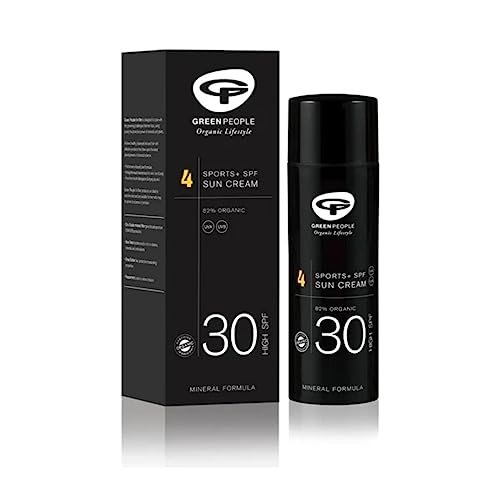 Green People for Men No.4 Sports+ SPF30 Sun Cream | Natural & Organic Men’s SPF Moisturiser for Face | Non-Greasy 100% Mineral Face Sunscreen | P