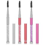 Molain 3 PCS Eyebrow Brush Spoolies Eyelash Comb Mascara Wand Eye Brow Lash Extensions Separator Cleaning Kit Fan Lashes Cosmetic Makeup Applicat