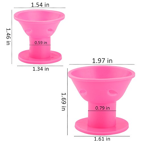 JANYUN 40 Pcs Pink Magic Hair Rollers 20 Pcs Large and 20 Pcs Small Silicone Curlers No Heat Hair Curlers for Women Girls Long Short Hair (Pink)
