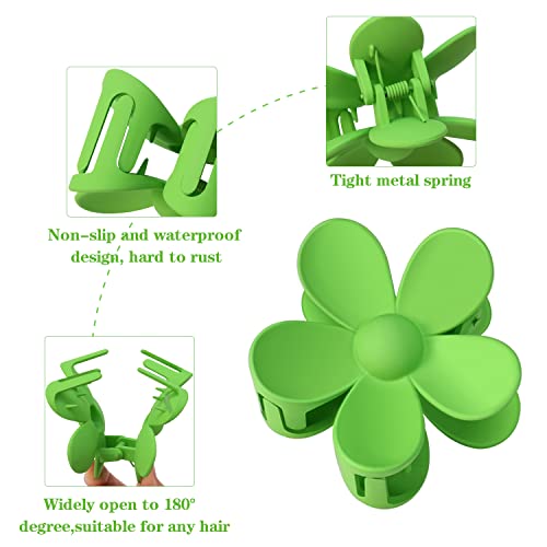 Hair Claw Clips,10 PCS Multi-Coloured Flower Hair Clips,Simple and Premium Claw Clips for Thick Hair,Internal Tooth Design Strong Hold Flower Hai