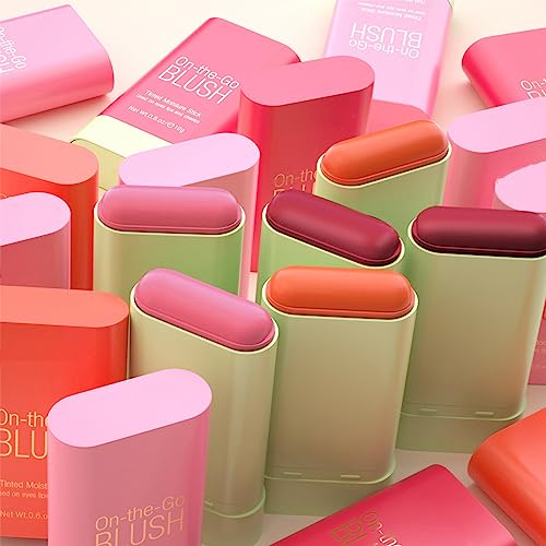 Blushers for Cheeks Make Up - Creamy Lightweight Multi-Stick for Face Eyes & Lip - Long-lasting 3-in-1 Multi-Use Blusher Contour Stick - Moisturi