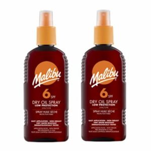 2 Malibu Dry Oil Sprays SPF 6. Pack Contains 2 Bottles - 200ml Each