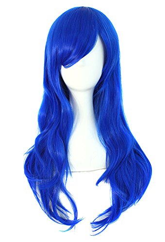 MapofBeauty 28" 70cm Long Curly Hair Ends Costume Cosplay Wig (Pink)