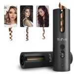Hair Curler Cordless Automatic Curling Tongs with 5200mAh Rechargeable Battery Heat Isolating Chamber LCD Display 5 Kinds of Temperature Control