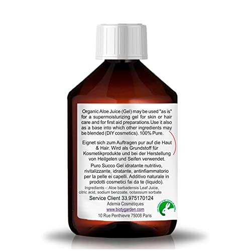 Organic Aloe Vera Juice 99.99% Cold-pressed, genuine, liquid, without thickeners (100 ml I 3.51 Fl. oz)