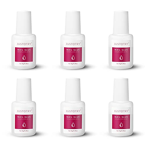 JUSTOTRY 2 Pcs Professional Strong Nail Glue for Acrylic Tips Extra Strong and Press on Nails Long Lasting - Fast Bond & Super Strong Acrylic Nai