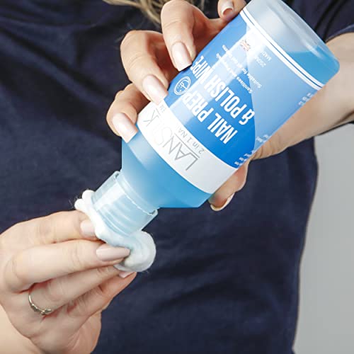 Lansilk Nail Prep & Gel Nail Polish Wipe Residue Cleanser Remover 250ml – UV LED Manicure Gel Polish Base Wipe – Sanitises Nail Plate & Removes T