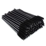 MSQ 50 Disposable Eyelash Brushes Disposable Mascara Wands Eyebrow Spoolie Brushes Applicator Cosmetic Makeup Tools (Black)
