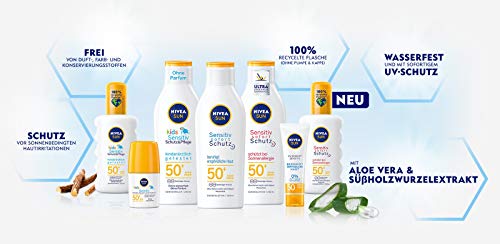 Nivea Sun Sensitive Instant Protection Sun Spray Anti-Sun Allergy SPF 50+ (200 ml), Nourishing Sun Spray for Sensitive Skin, Sun Lotion as a Prac