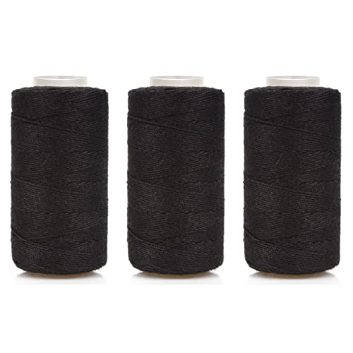 Beayuer Needle and Thread Set Professional Hair Extension Tools Hair Weave Needle 10 pcs with 3 pcs Black Brown Beige Threads for Making Wig Sewi