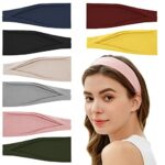 8 Pack Headbands for Women Stretchy Hair Head Bands No Slip Fashion Women's Turban Head Wraps Elastic Hair Accessories for Girls Yoga Workout,Sol