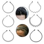 6 Pcs Hair Bands, Metal Black Headbands, Men Women Hairbands, Toothed Spring Wavy Hair Hoops, Sports Kids Girls Boys Accessory Hair Head Bands