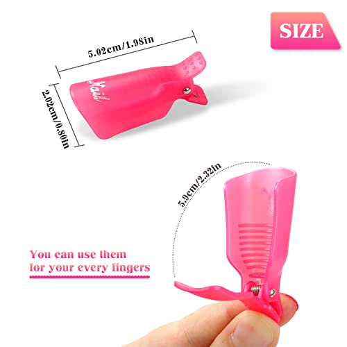 Qufiiry Nail Clips, 10 Pcs Nail Soak Off Clip, Nail Polish Remover Clips, Acrylic Gel Polish Clips, Nail Clips for Removing Gel Polish, for Finge