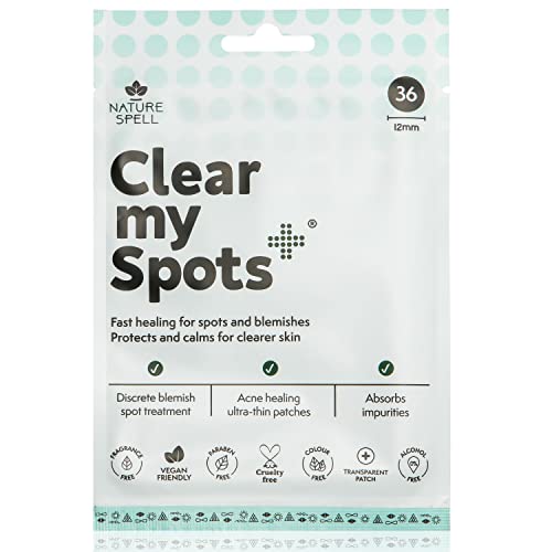 Clear My Spots Pimple Patches by Nature Spell - 36 Translucent Hydrocolloid Patches, Dots for Acne Spot Patches, Fast Healing Blemish Spot Treatm