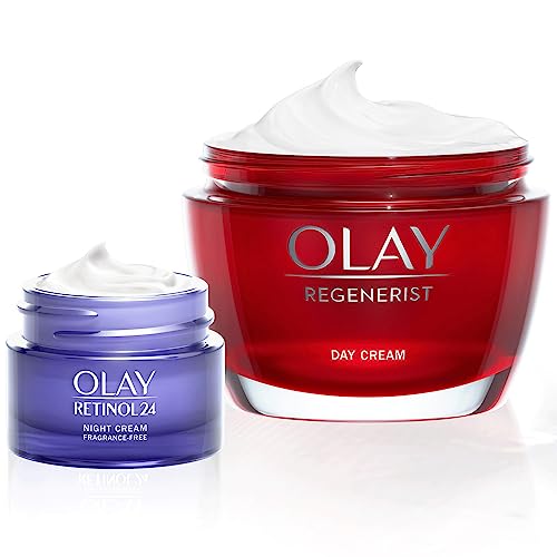 Olay Regenerist Moisturiser, Skin Care Sets & Kits, Day Face Cream with Niacinamide & Glycerin, 50ml, Includes Retinol Travel Size Night Moisturi