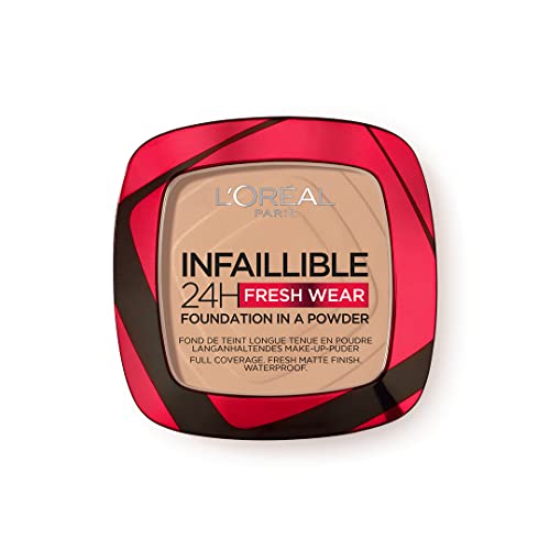 L'Oreal Paris Infallible 24H Fresh Wear Foundation In A Powder, Longwear Coverage, Mattifying Finish, Available In 6 Shades, Shade 120 Vanilla