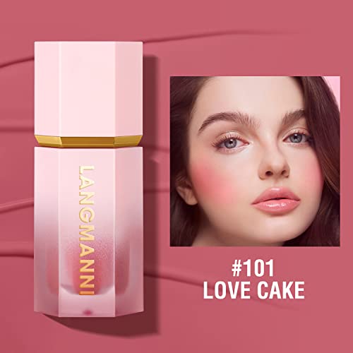 LANGMANNI Soft Liquid Blush Makeup,Cream Blush For Cheeks.Long-Lasting,Waterproof And Velvet Texture Natural Glossy Liquid Blush For All Skin. (#