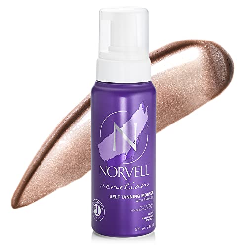Norvell Venetian Sunless Self-Tanning Mousse with Bronzer - Instant Natural Looking Bronzing Glow, 236ml.