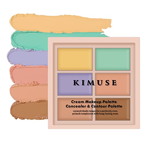 KIMUSE Colour Correcting Palette, Colour Concealer Makeup Palette, Six Shades, Creamy Blendable Texture