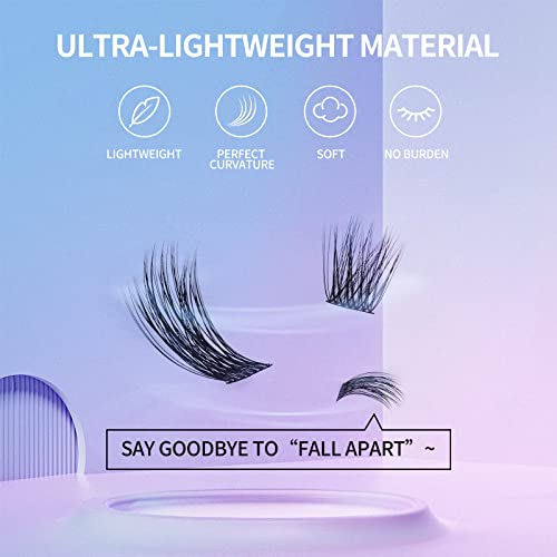 Individual Lashes,Wispy Cluster Lashes 45 Cluster Lashes D Curl DIY Eyelash Extension At Home-Russian Volume Cluster Lashes Mix Length 10/12/14/1